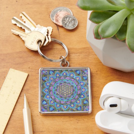 Porte-clés Fleur De Vie - Mandala India Style 2 (Bureau)