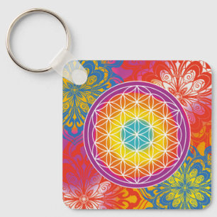 Porte-clés Fleur de vie mandala zen