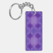 Porte-clés Fleur de vie - motif de timbre - violet (Devant gauche)
