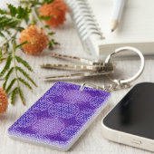 Porte-clés Fleur de vie - motif de timbre - violet (Devant droit)