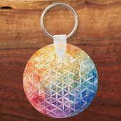 Porte-clés Fleur de vie - Peinture aquarelle (Recto)