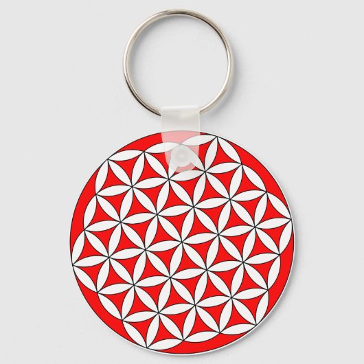 Porte-clés Fleur de vie rouge (Recto)