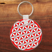 Porte-clés Fleur de vie rouge (Recto)