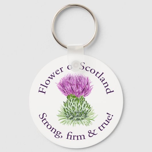 Porte-clés Fleur d'Ecosse. Fort, ferme et vrai ! (Recto)