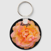 Porte-clés Fleur découpée Rose Peach Yellow Pink (Recto)