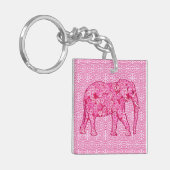 Porte-clés Fleur d'éléphant - rose fuchsia (Devant gauche)
