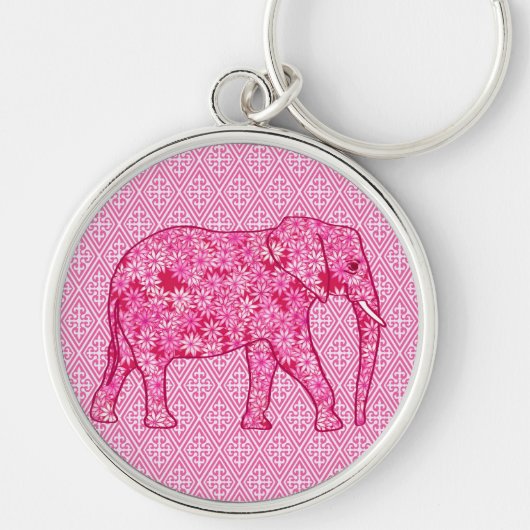 Porte-clés Fleur d'éléphant - rose fuchsia (Devant)