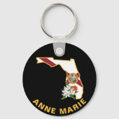 Porte-clés Fleur d'état Floride personnalisée Fleur Orange Bl (Verso)