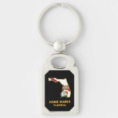 Porte-clés Fleur d'état Floride personnalisée Fleur Orange Bl (Devant)