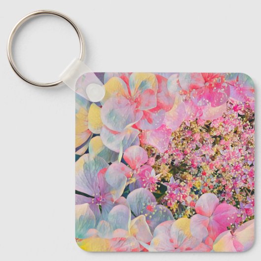 Porte-clés Fleur d'été Hydrangea en fleurs (Recto)
