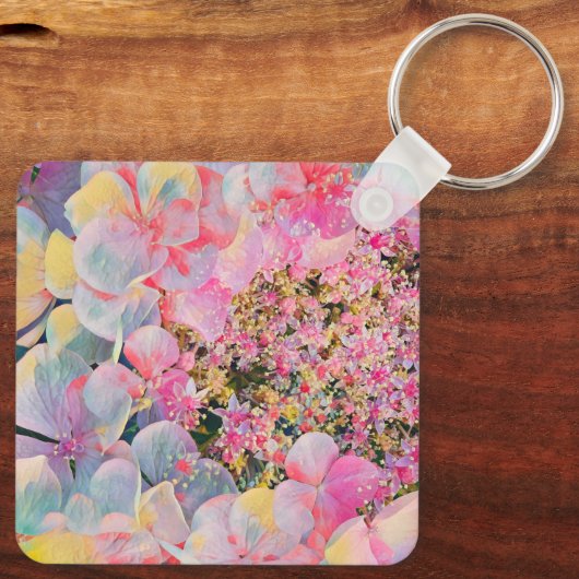Porte-clés Fleur d'été Hydrangea en fleurs (Verso)