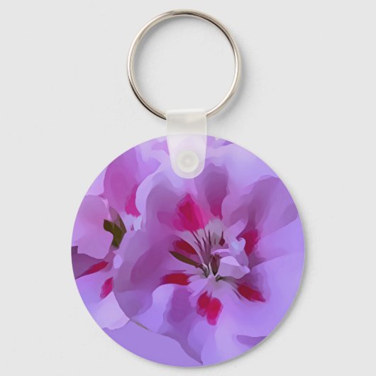 Porte-clés Fleur d'Hibiscus Abstrait Rose Violet (Recto)