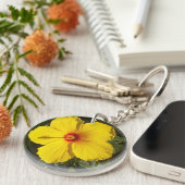 Porte-clés Fleur d'Hibiscus jaune (Devant droit)