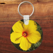 Porte-clés Fleur d'Hibiscus jaune (Recto)