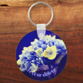 Porte-clés Fleur d'Hydrangée Bleue Vivid Personnalisée (Recto)