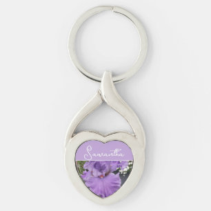 Porte-clés Fleur d'Iris Fleurs Violet Lavande Lilas Floral