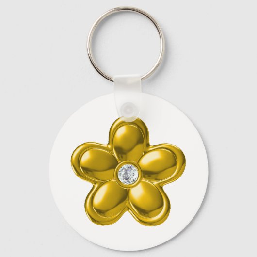 PORTE-CLÉS FLEUR D'OR AVEC DIAMONDE (Recto)