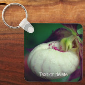 Porte-clés Fleur d'orchidée blanche Lady Slipper Personnalisé (Recto)