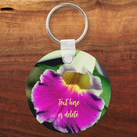 Porte-clés Fleur d'orchidée délicate personnalisée (Verso)