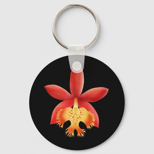Porte-clés Fleur d'orchidée rouge Epidendrum (Recto)