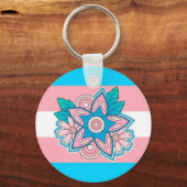 Porte-clés Fleur drapeau de la Tête trans (Recto)