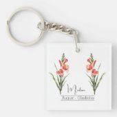 Porte-clés Fleur du mois de naissance août Gladiolus (Devant)
