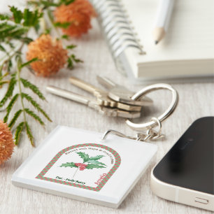 Porte-clés Fleur du mois de naissance de décembre personnalis