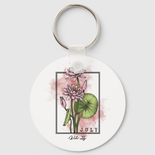 Porte-clés Fleur du mois de naissance Né en juillet Fleurs de (Recto)