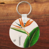 Porte-clés Fleur du paradis vintage illustré (Recto)