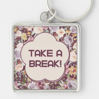 Porte-clés Fleur esthétique violette et blanche