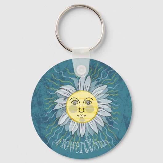 Porte-clés Fleur et soleil - Nature (Recto)