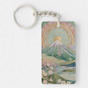 Porte-clés Fleur éthérée : Volcan Mosaïque Pastel au Printemp