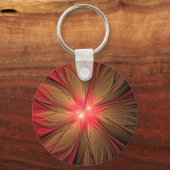Porte-clés Fleur fractale de fansy rouge (Recto)