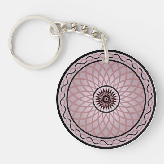 Porte-clés Fleur géométrique violette (Devant)