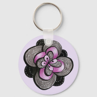 Porte-clés Fleur gothique violet noir Abstrait floral