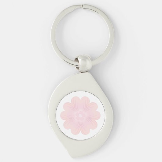 Porte-clés Fleur Graphique Rose Pâle Pastel (Devant)