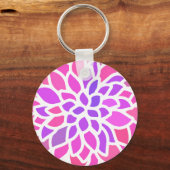 Porte-clés Fleur Hippie rose Rétro Moderne (Recto)