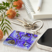 Porte-clés Fleur Iris Violet (Devant Droit)