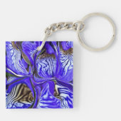 Porte-clés Fleur Iris Violet (Dos)