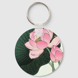 Porte-clés Fleur japonaise Lotus - Porte - clé d'art Vintage