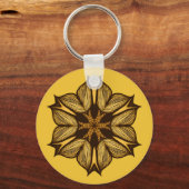 Porte-clés Fleur Jaune Abstraite (Recto)