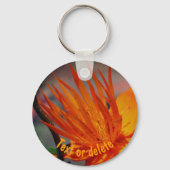 Porte-clés Fleur Jaune Orange Fermer Personnalisé (Verso)