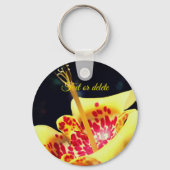 Porte-clés Fleur Lily tachetée Jaune Personnalisée (Verso)