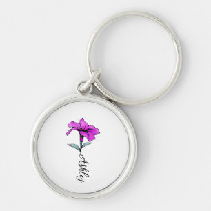 Porte-clés Fleur Lit Rose Personnalisée