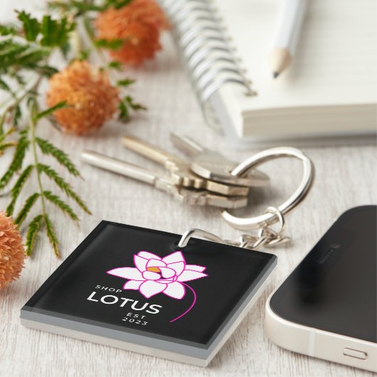 Porte-clés Fleur LOTUS (Devant Droit)