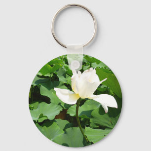 Porte-clés Fleur Lotus blanche