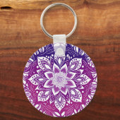 Porte-clés Fleur Mandala violette (Verso)