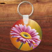 Porte-clés Fleur marguerite rose clair (Recto)