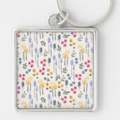 Porte-clés Fleur Motif Printemps Floral (Devant)