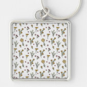 Porte-clés Fleur Motif Printemps Floral (Devant)
